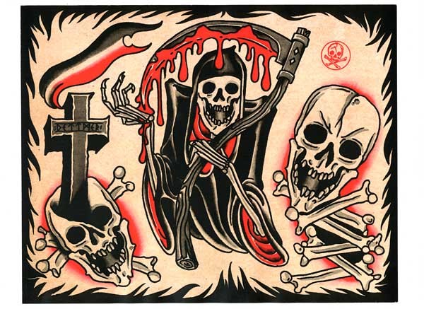 grim reaper tattoo stencil  Clip Art Library